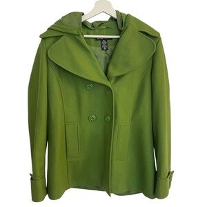 New York & Company Green Peacoat Jacket